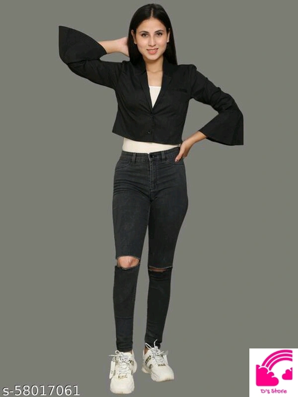 Single Brested Jackets With Bells Sleeves  - S