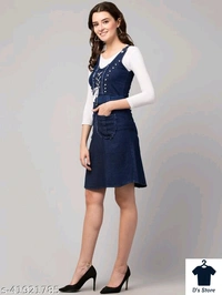 Classy Elegant Denim Women Dress - S