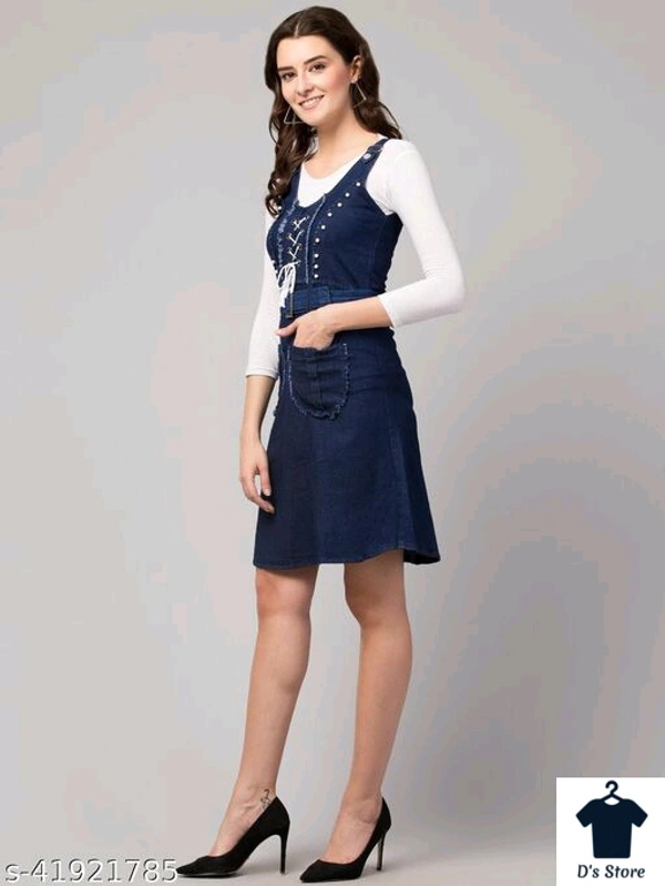 Classy Elegant Denim Women Dress - S