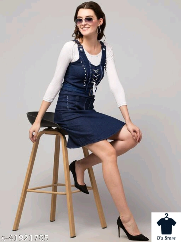Classy Elegant Denim Women Dress - M