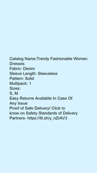 Classy Elegant Sky Blue Denim Women Dress - M