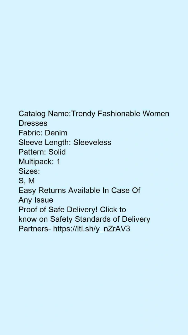 Classy Elegant Sky Blue Denim Women Dress - M