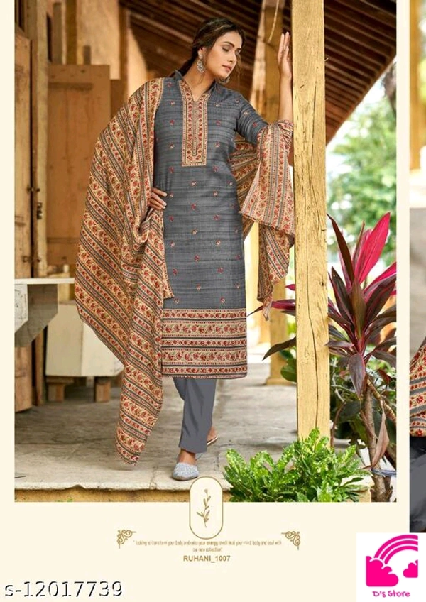 PURE PASHIMA DESIGER SUIT  - Un stitched 