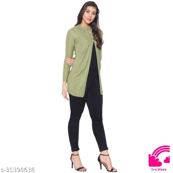 Clapton Women Arcylic Blend Full Sleeves Winter Wear Long Cardigan  - XXL