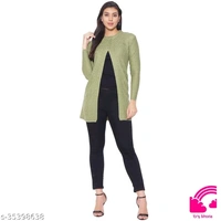 Clapton Women Arcylic Blend Full Sleeves Winter Wear Long Cardigan  - XXL