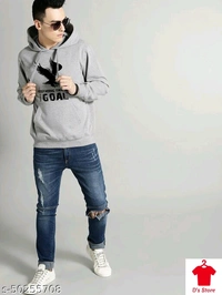 Classy Grey Modern Men Hoodie - XXL