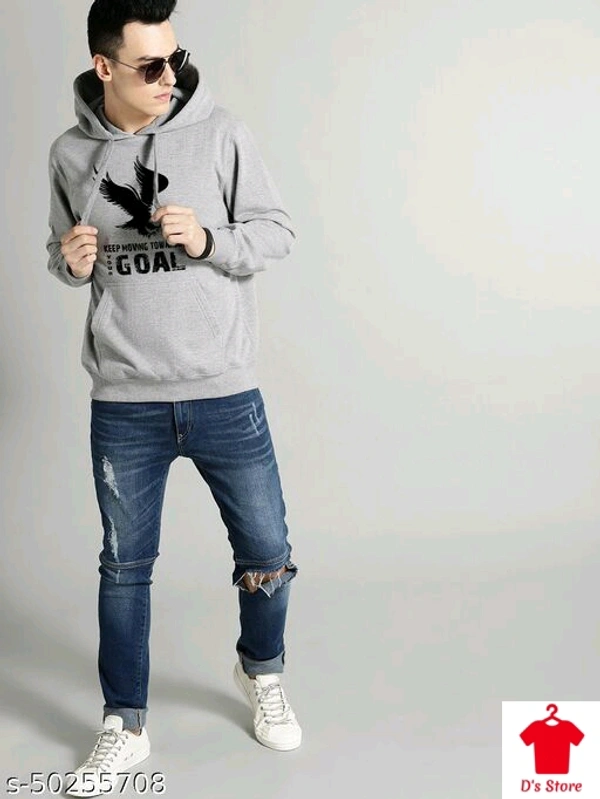 Classy Grey Modern Men Hoodie - XXL