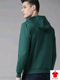 Dark Green Color Men Hoodie - S
