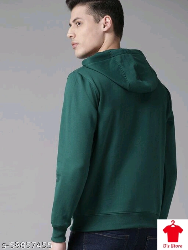 Dark Green Color Men Hoodie - S