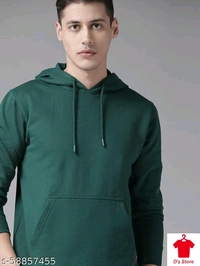 Dark Green Color Men Hoodie - S