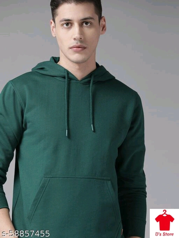 Dark Green Color Men Hoodie - S