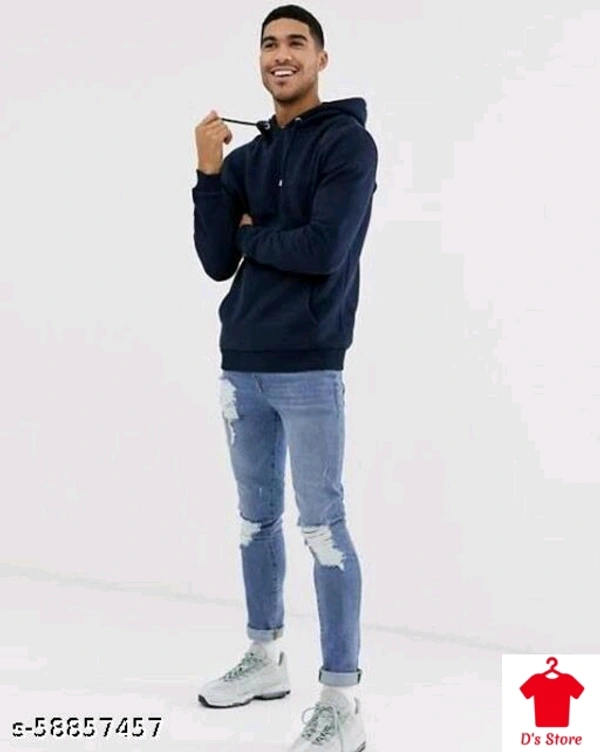 Dark Blue Mens Hoodie - S
