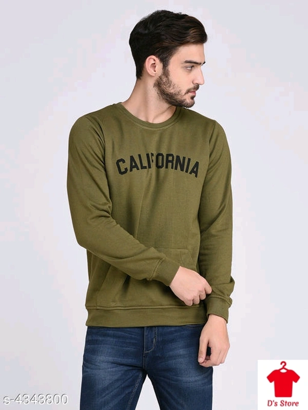 Mens Stylish Dark Green California Sweatshirt - S