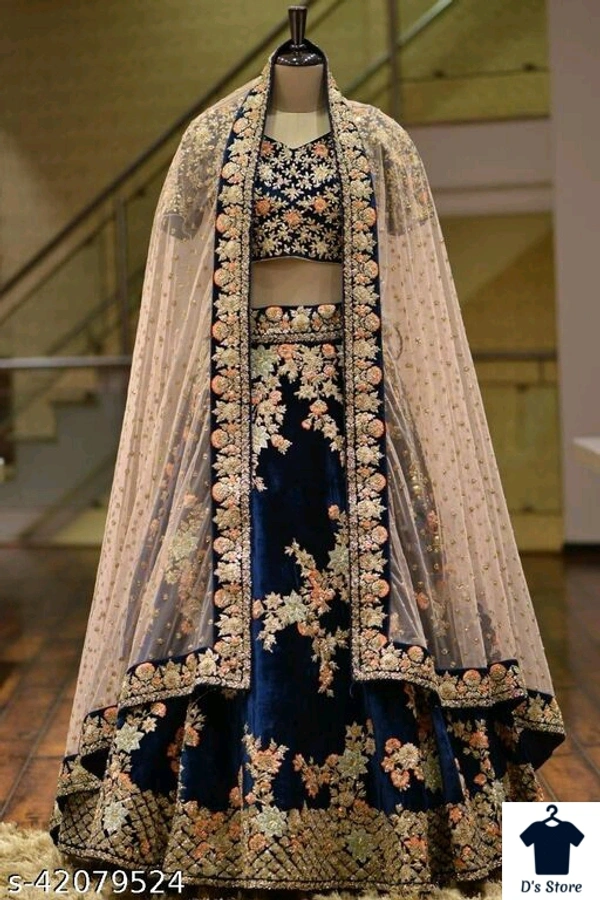 Women's Heavy Embroidered Work Wedding Lehenga Choli  - semi Stiched