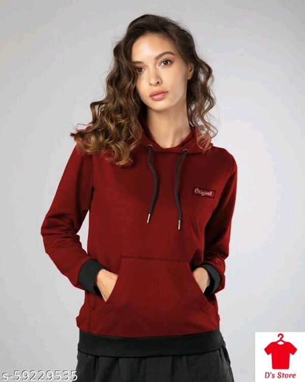 Classy Fabulous Women Maroon Color Sweatshirt - S