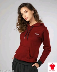 Classy Fabulous Women Maroon Color Sweatshirt - S