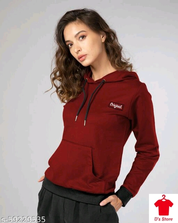 Classy Fabulous Women Maroon Color Sweatshirt - S