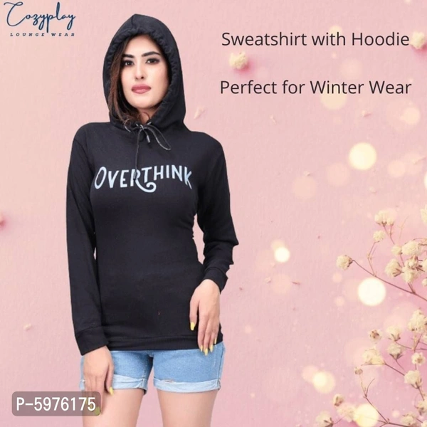 Winter women Black Hoodies  - L