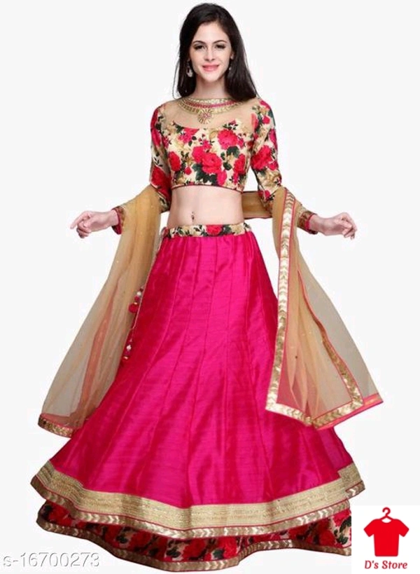 Javika Pink Fashionable Women Lehenge - SEMI STITCHED