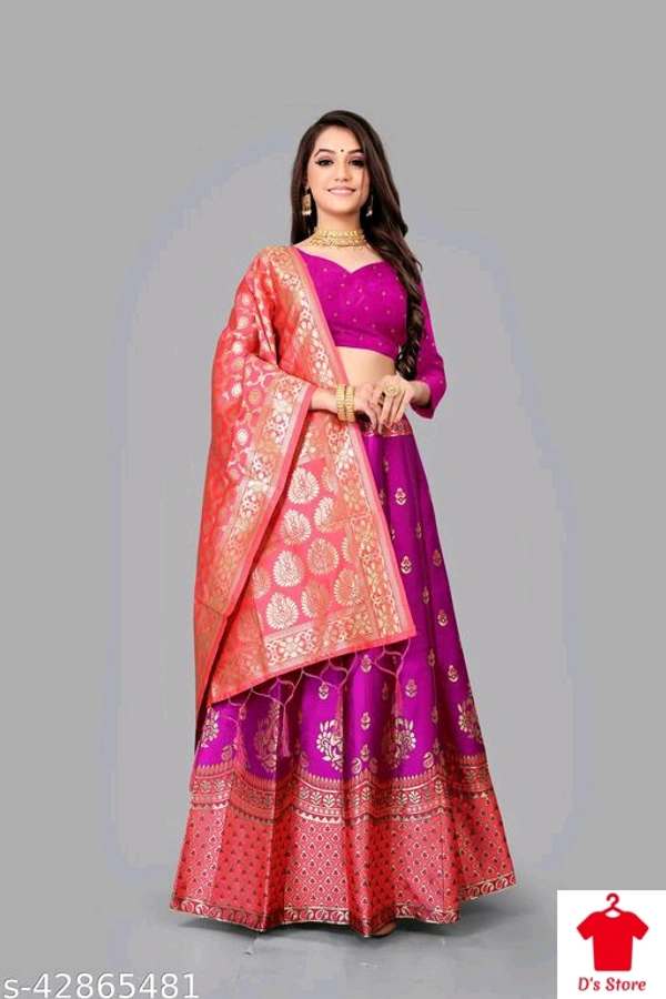 Kashvi Printed Red Pink Multicolored Lehenge - FREE SIZE