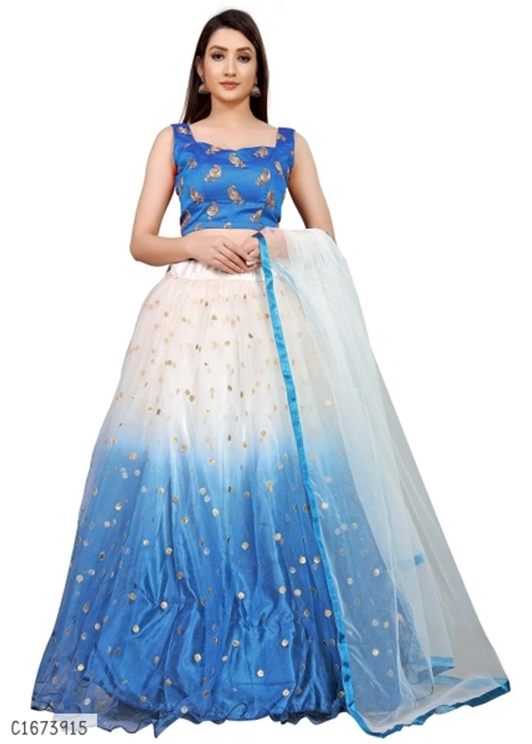 Beautiful Embroidered Silk Lehenga - Semi Stitched