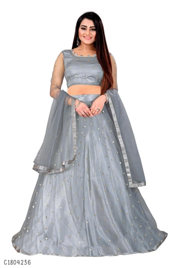 Unique Embroidered Lehenga  - Semi Stitched