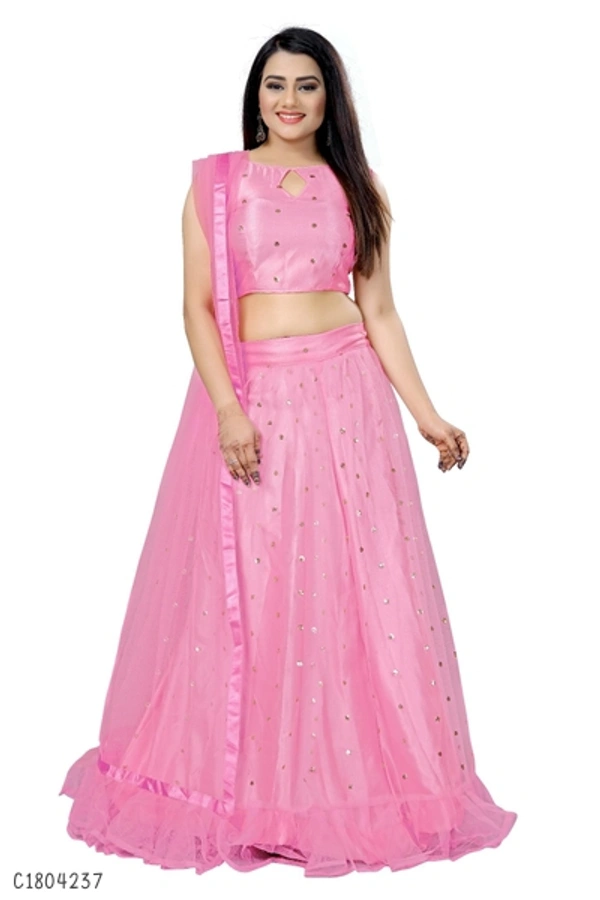 Unique Embroidered Lehenga  - Semi Stitched