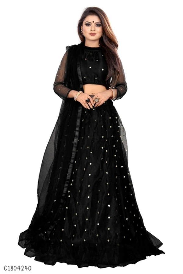 Unique Embroidered Lehenga  - Semi Stitched