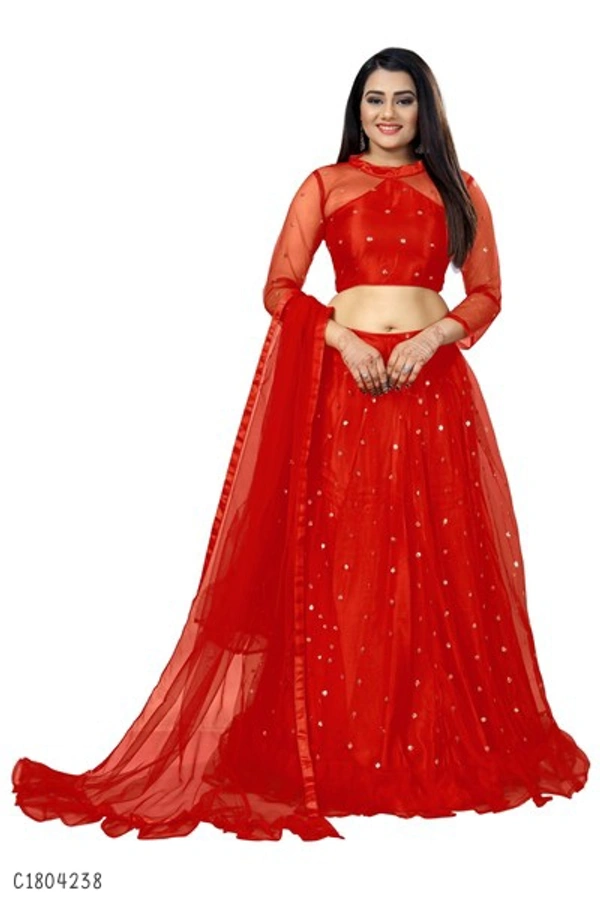 Unique Embroidered Lehenga  - Semi Stitched