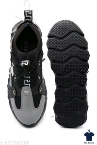 Mens Black Adorable Fancy Sports Shoes - 6