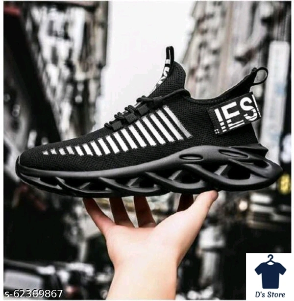 Mens Black Color Stylish Sports Shoe - 8