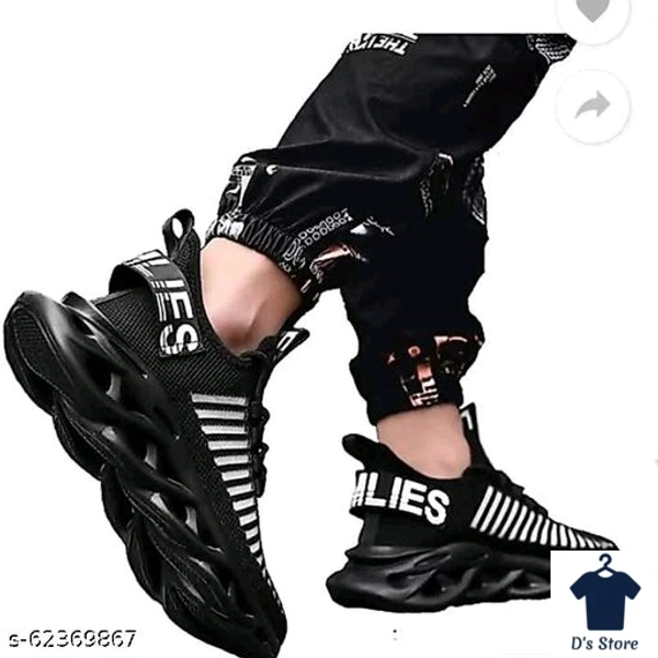Mens Black Color Stylish Sports Shoe - 8