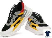 Mens Fancy Red Yellow Multicolored Sports Shoe - 10