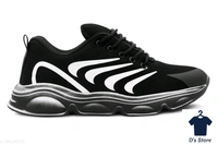 Mens Silver Grey Black Casual Sports Shoe - 10