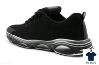 Mens Silver Grey Black Casual Sports Shoe - 10