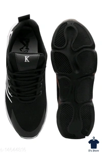 Mens Silver Grey Black Casual Sports Shoe - 10