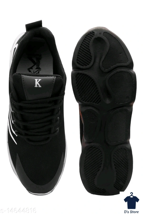 Mens Silver Grey Black Casual Sports Shoe - 10
