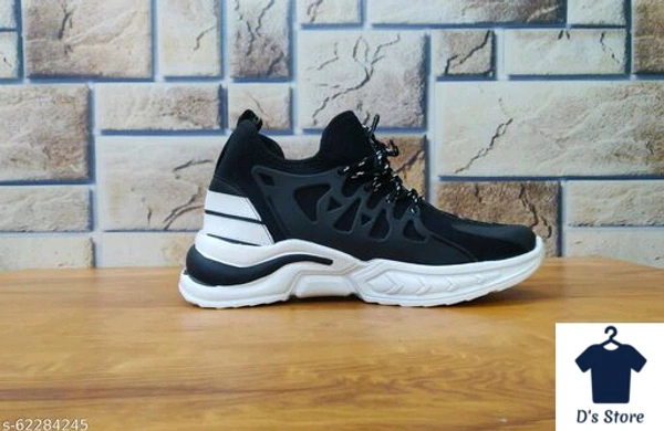 Mens Black Pu Sports Shoe - 8