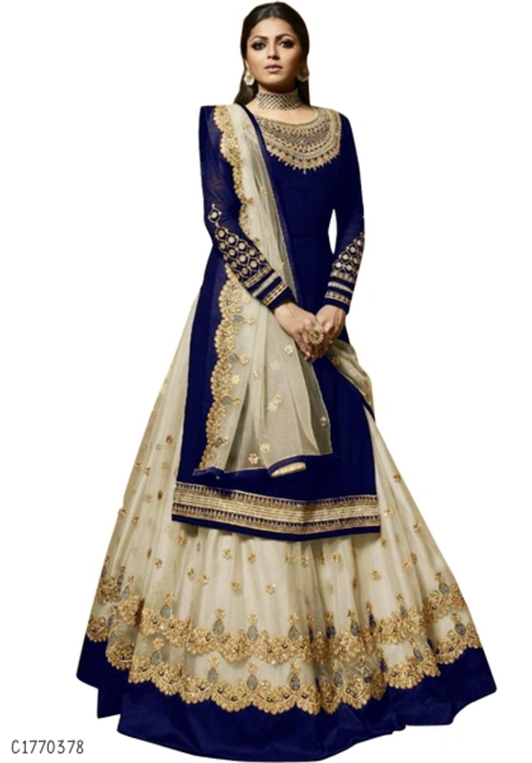 Latest Embroidered Georgette Lehenga  - Semi Stitched
