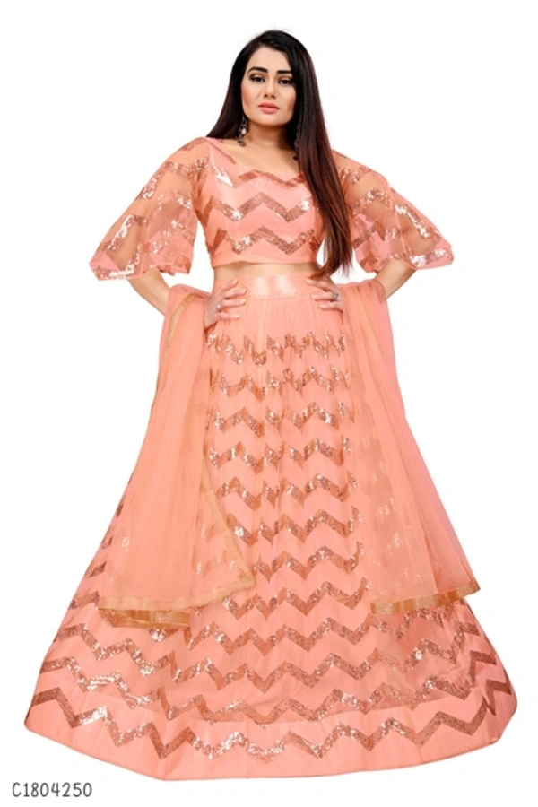 Delightful Jacquard Silk Lehenga  - FreeSize