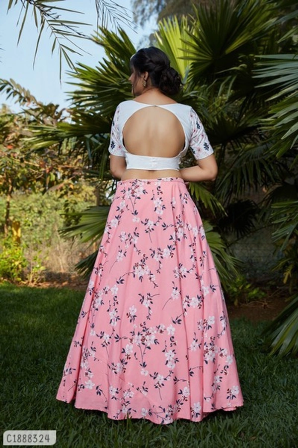 Trendy Printed Golmen Lehenga  - Semi Stitched