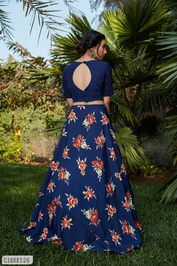 Trendy Printed Golmen Lehenga  - Semi Stitched