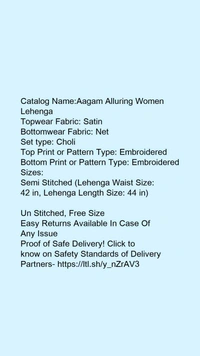 Agam Women Black Pink Net Lehenge - Un Stitched