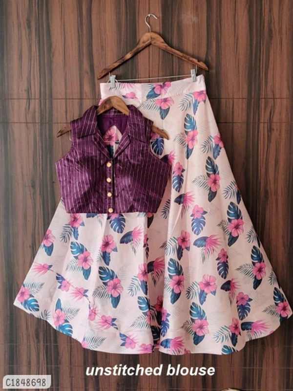 Fancy Pastel Lehenga  - FreeSize
