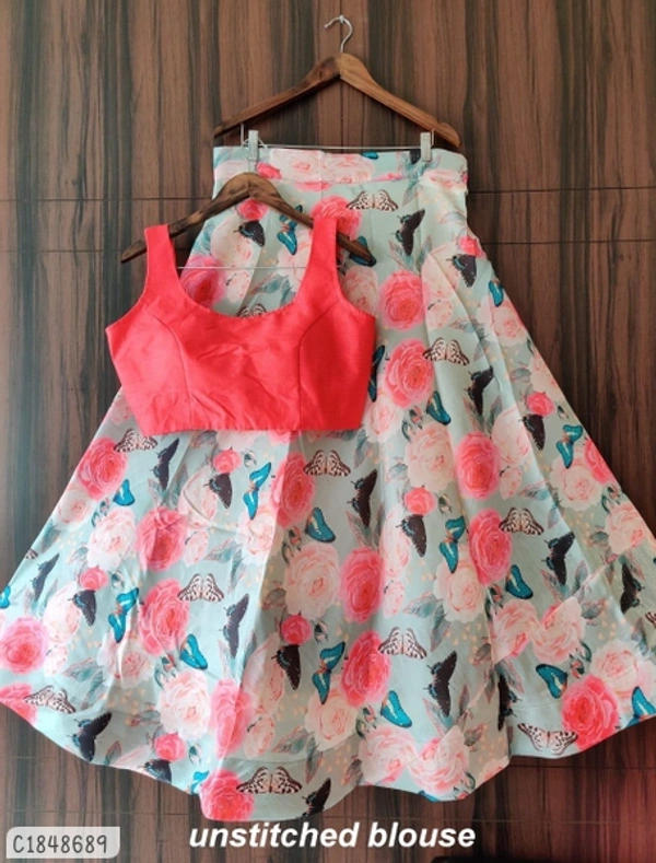 Authentic Pastel Women Lehenga - Semi Stitched