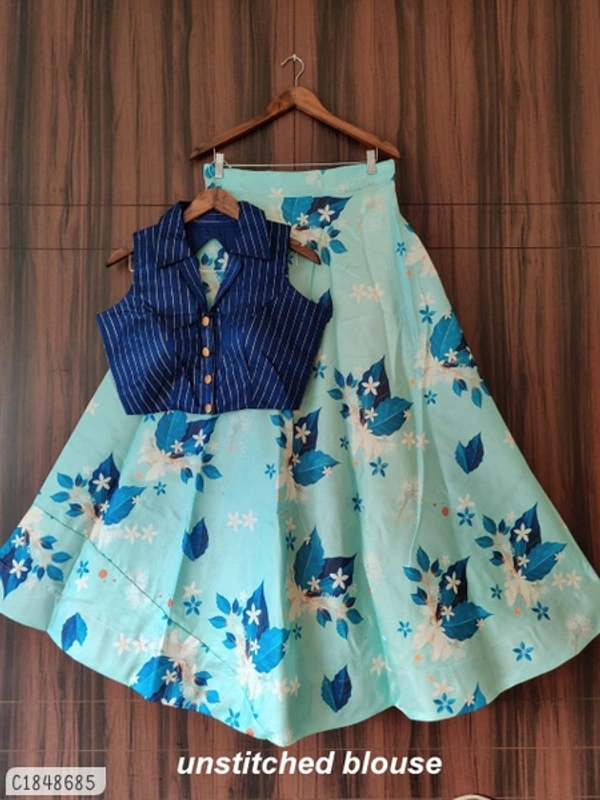 Authentic Pastel Women Lehenga - Semi Stitched