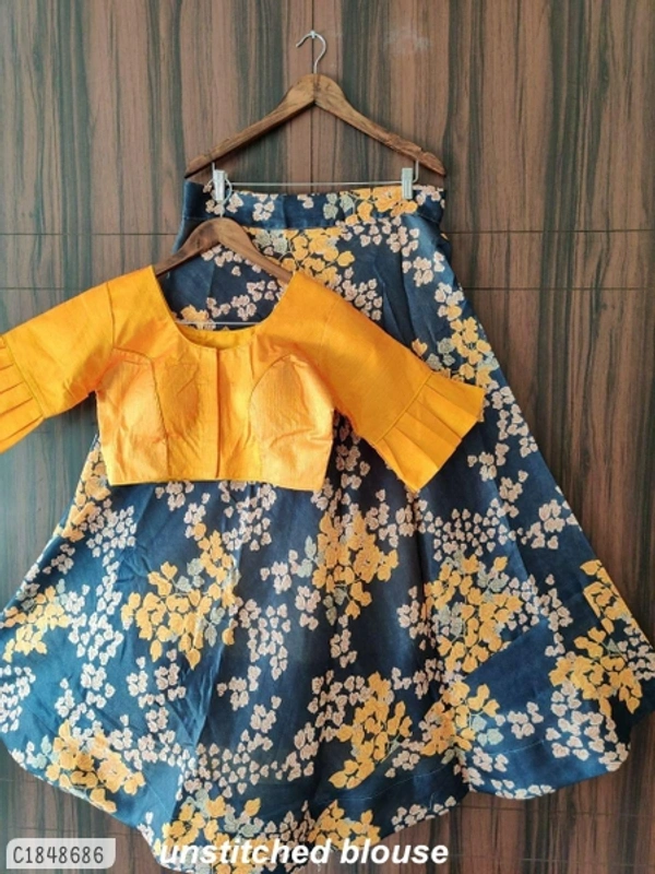 Authentic Pastel Women Lehenga - Semi Stitched