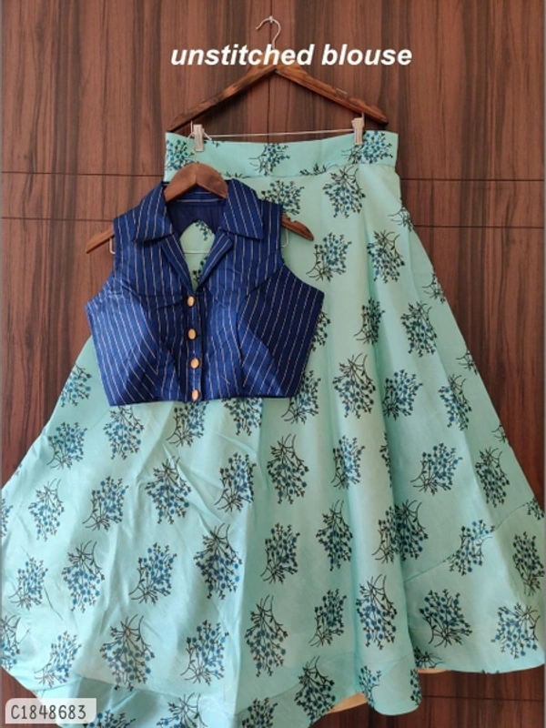 Authentic Pastel Women Lehenga - Semi Stitched