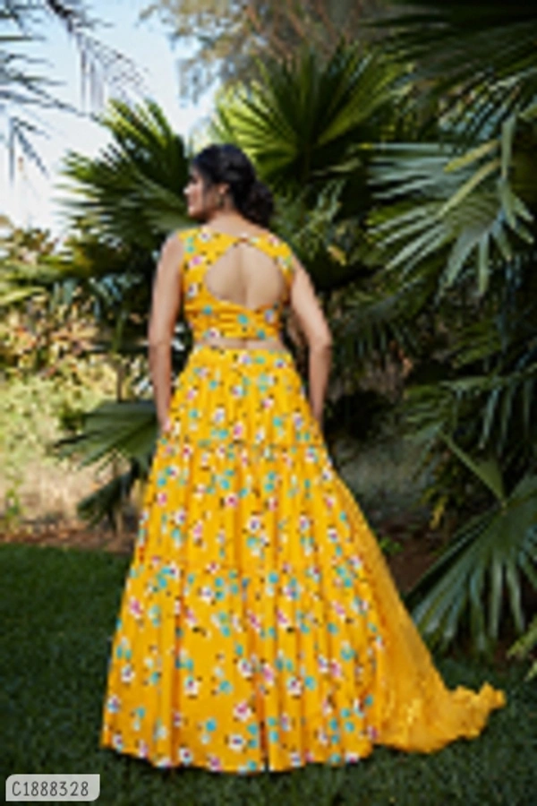 Unique Printed Latest Lehenga  - Semi Stitched