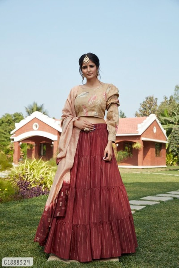 Unique Printed Latest Lehenga  - Semi Stitched